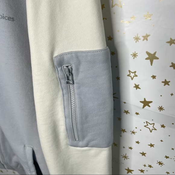 Outdoor Voices | Pickup Bomber Jacket Pastel Blue White Track Jacket Size XL - Picture 5 of 11